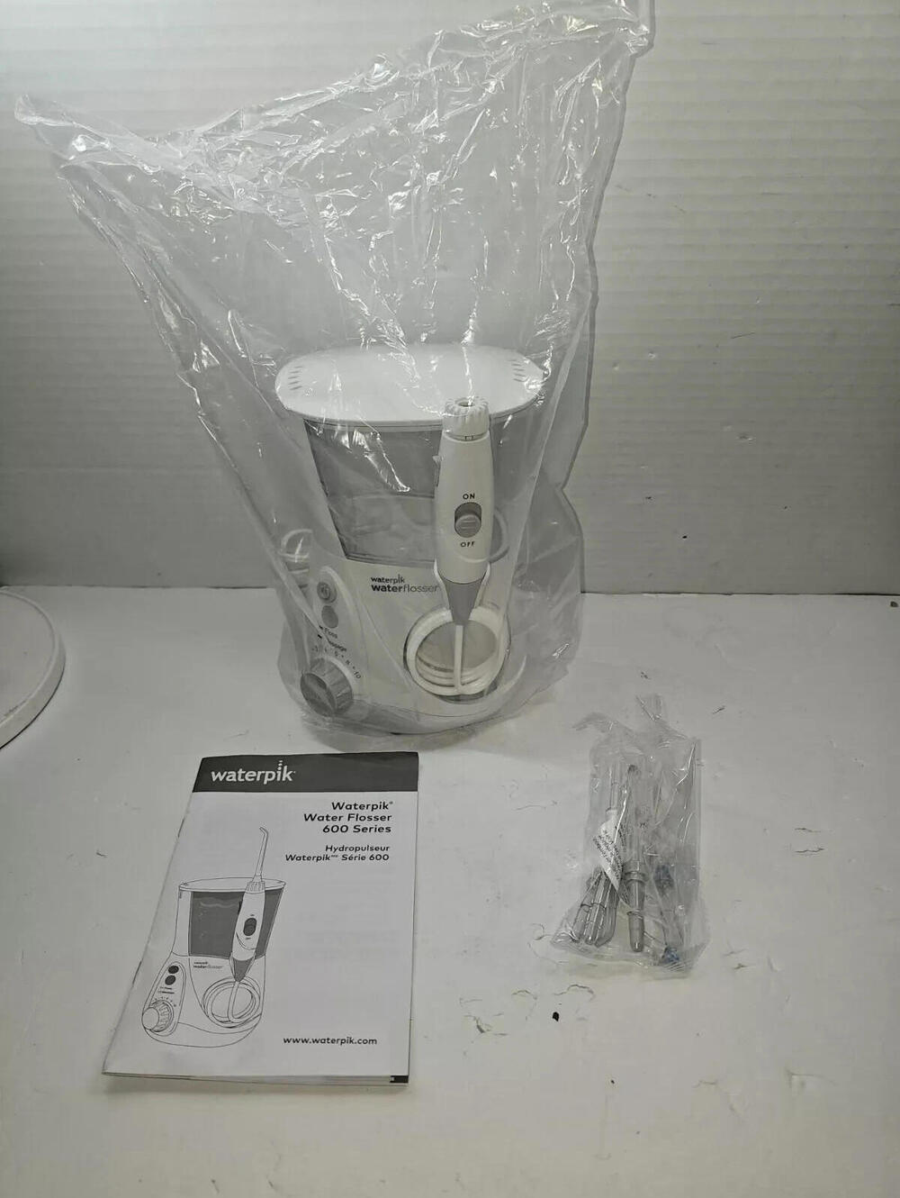 **SOLD** - Waterpik Aquarius Water Flosser For Teeth, (tips bag is open)